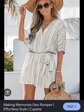 Cupshe Black and White Striped Button-Up Shirt